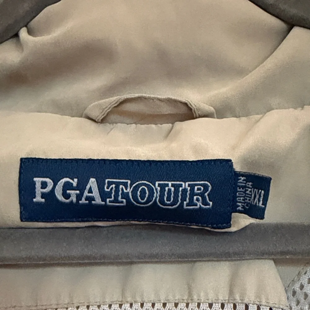 PGA TOUR Beige Men's Windbreaker Jacket - Picture 2 of 6